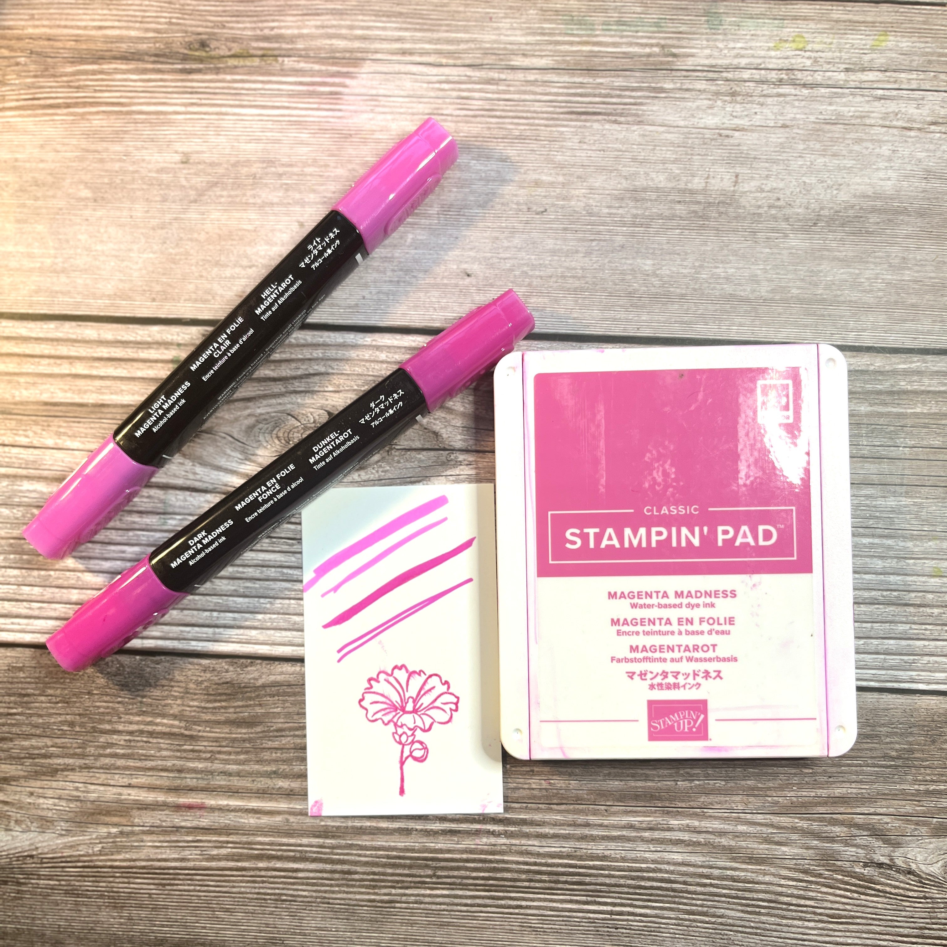 Magenta Madness Stamp Pad and Stampin Blends