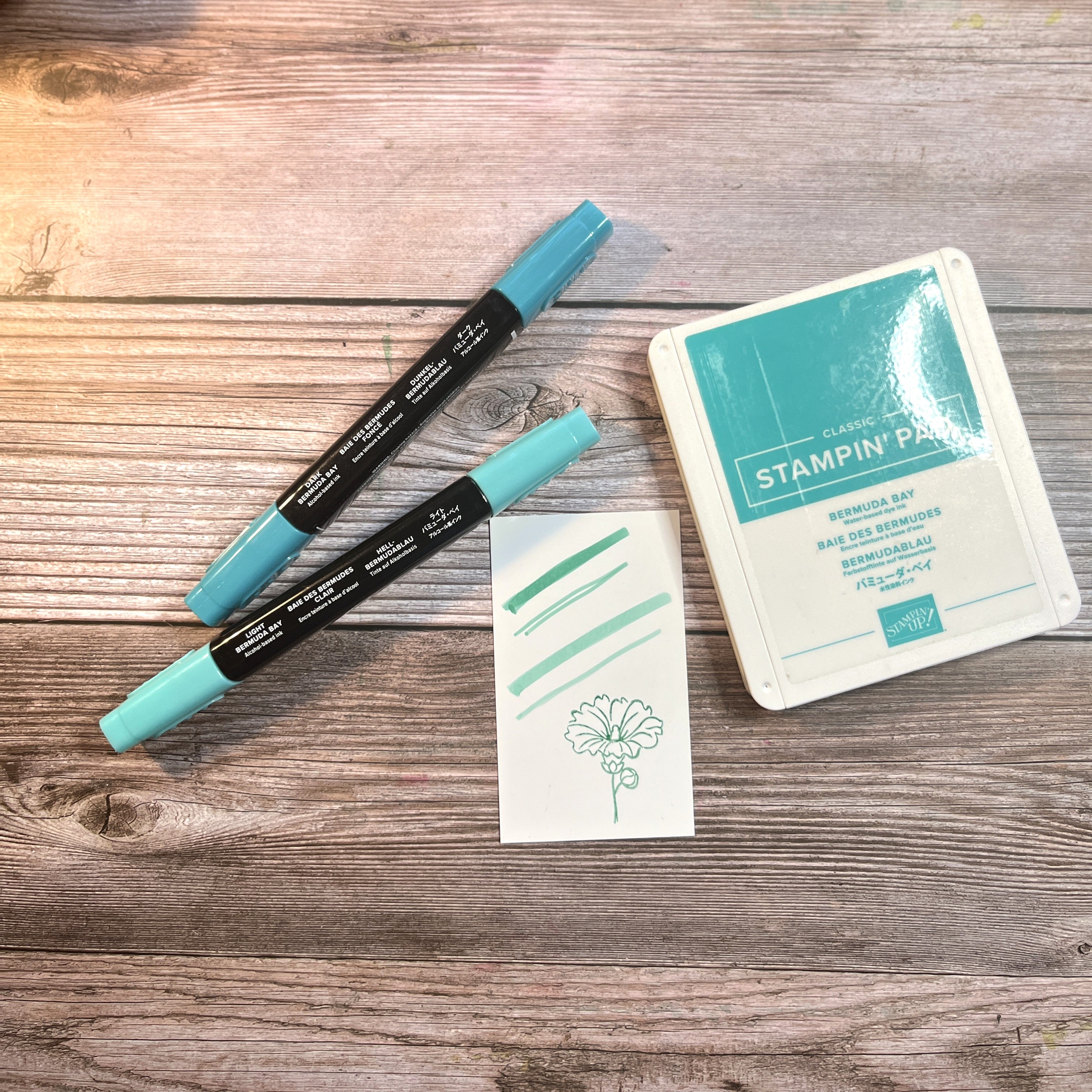 Bermuda Bay Stamp Pad and Stampin Blends