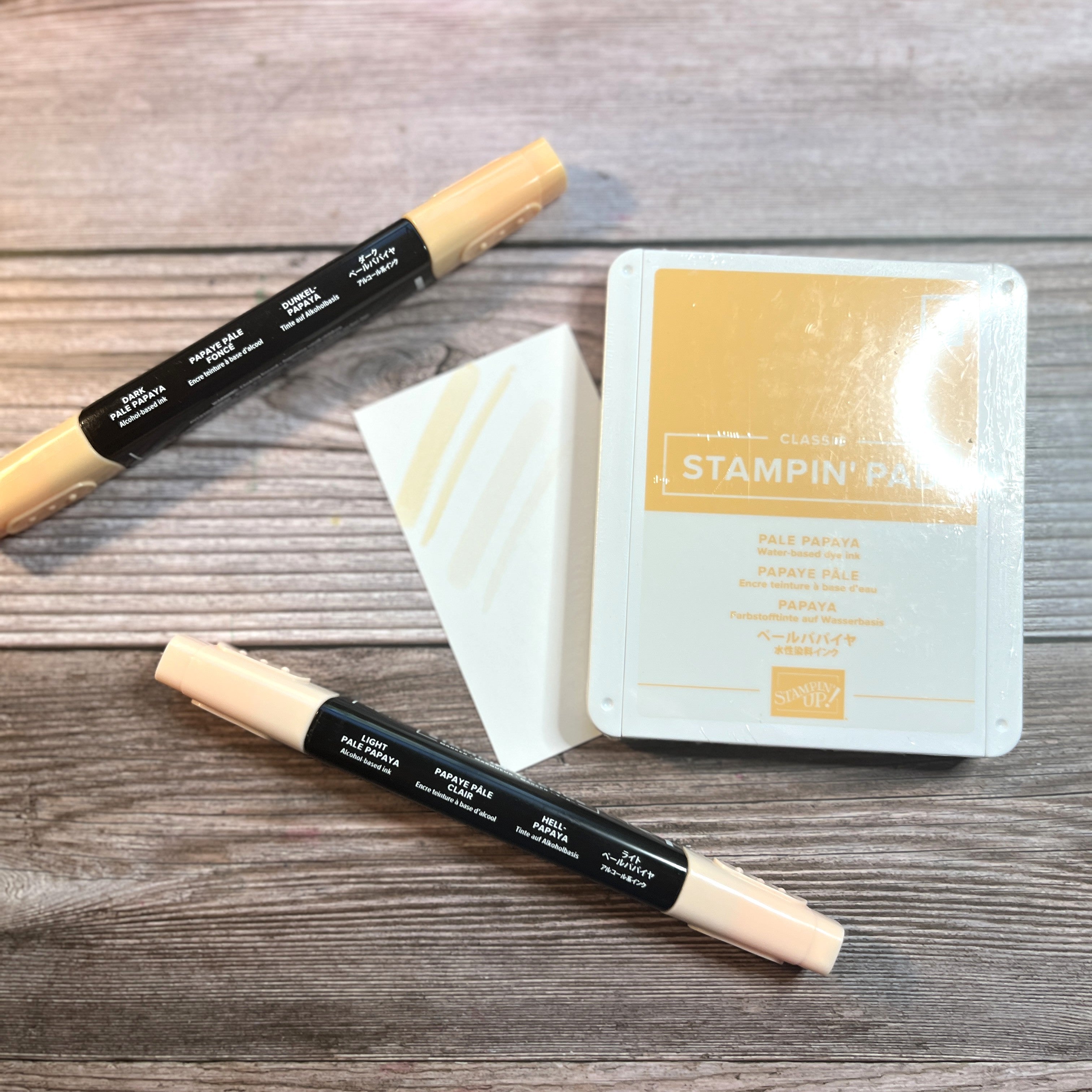 Pale Papaya Stamp Pad and Stampin Blends