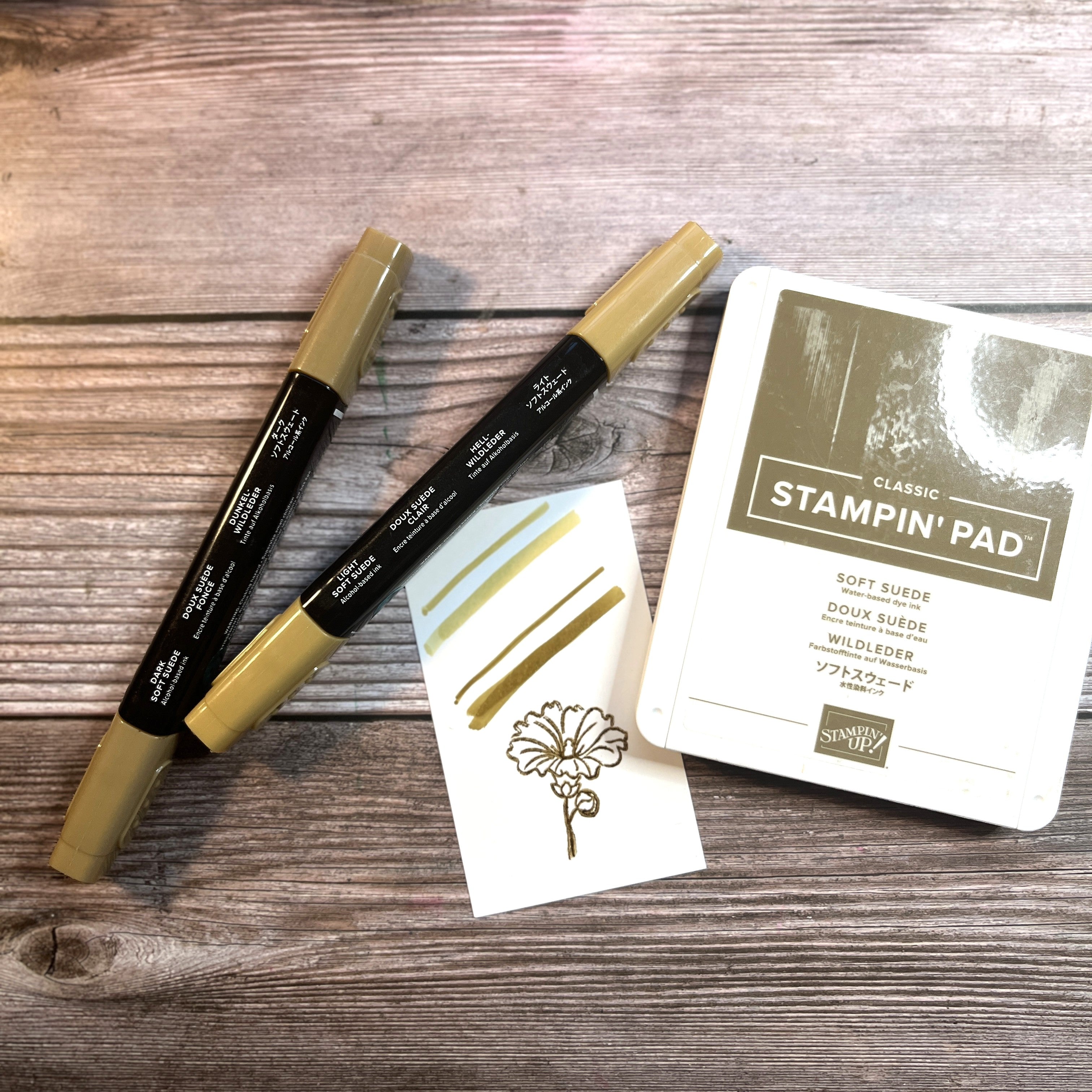Soft Suede Stamp Pad and Stampin Blends