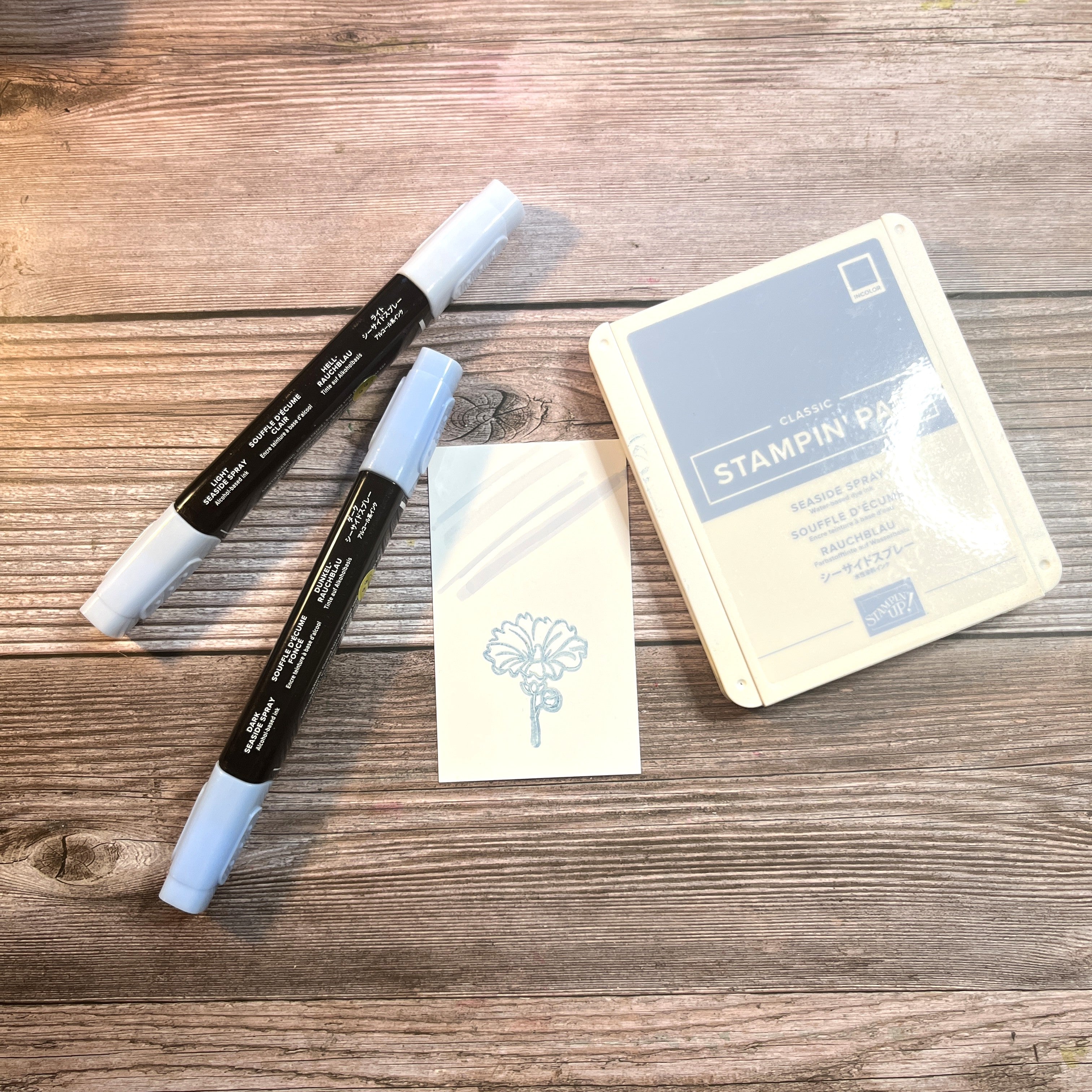 Seaside Spray Stamp Pad and Stampin Blends