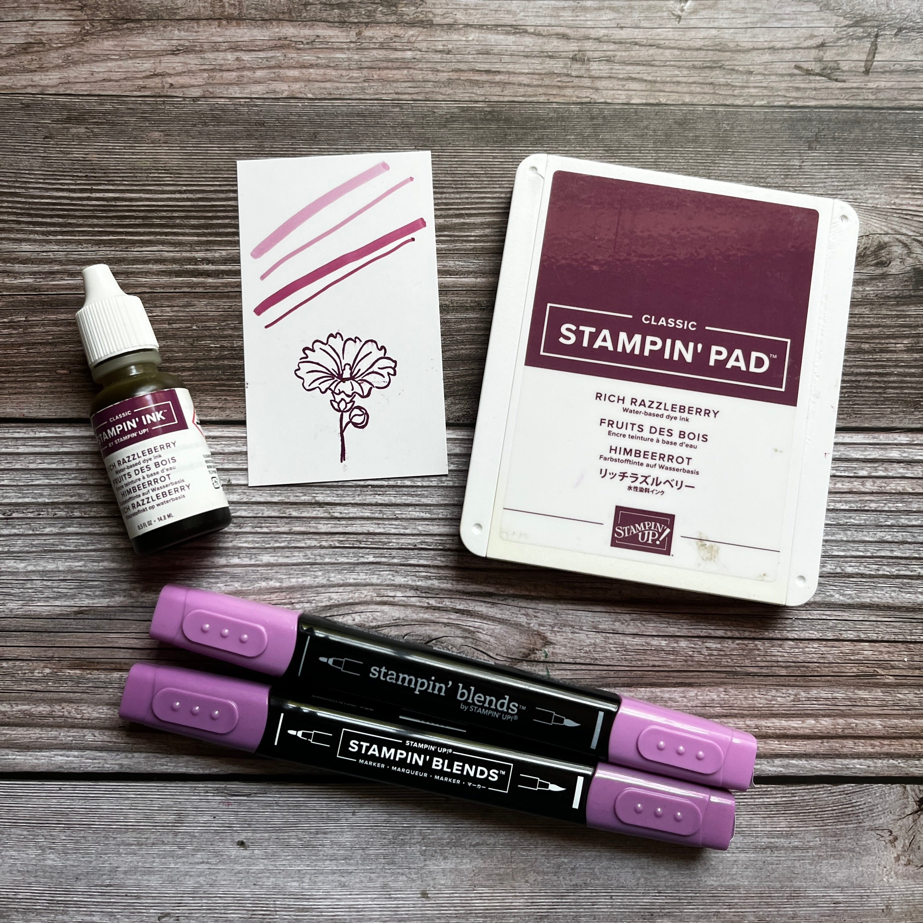 Rich Razzleberry Stamp Pad, Ink Refill, and Stampin Blends